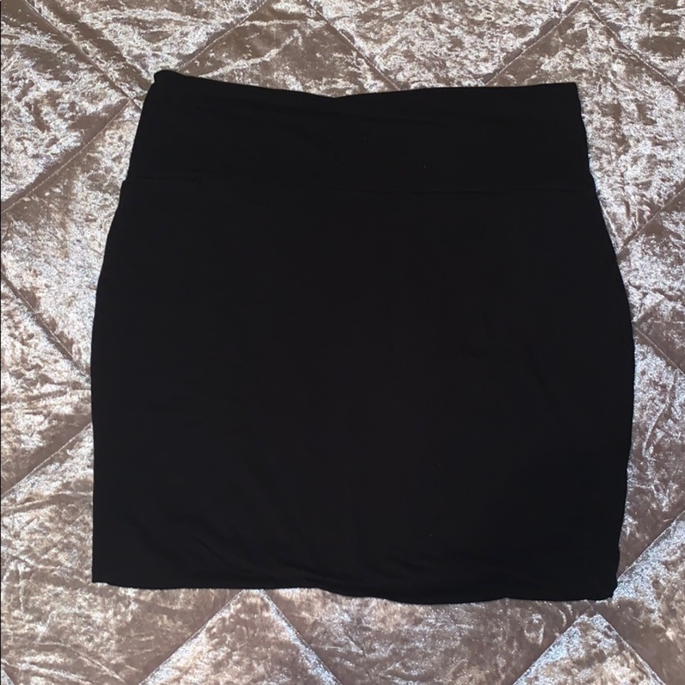 Black spandex mini skirt